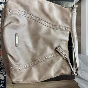 Jessica Simpson Metallic Taupe Shoulder Bag